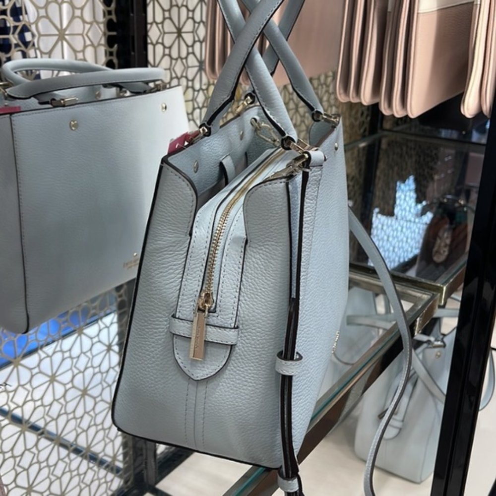 Kate Spade Leila Medium Triple Compartment Satchel Hazy Morning Color - Picture 3 of 16